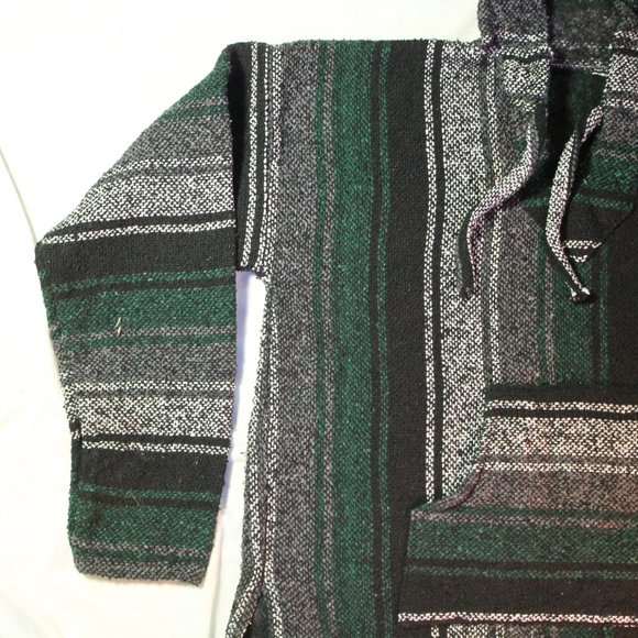 COPY - green white and black poncho hoodie - Picture 8 of 8
